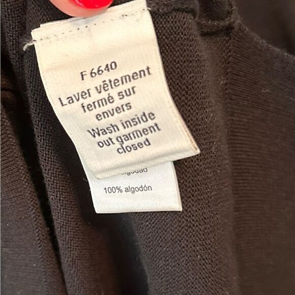 Lacoste Women’s Black V Neck Long Sleeve Knit Sweater - Picture 8 of 9